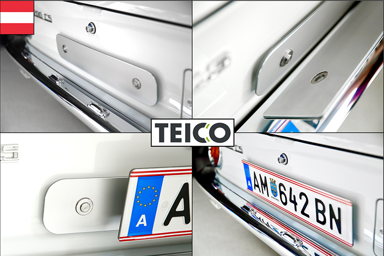 TEICO Set Österreich - Set PKW 1-zeilig 2 Fahrzeuge - Kennzeichenhalter  Wechselsystem/Wechselkennzeichen : : Auto & Motorrad
